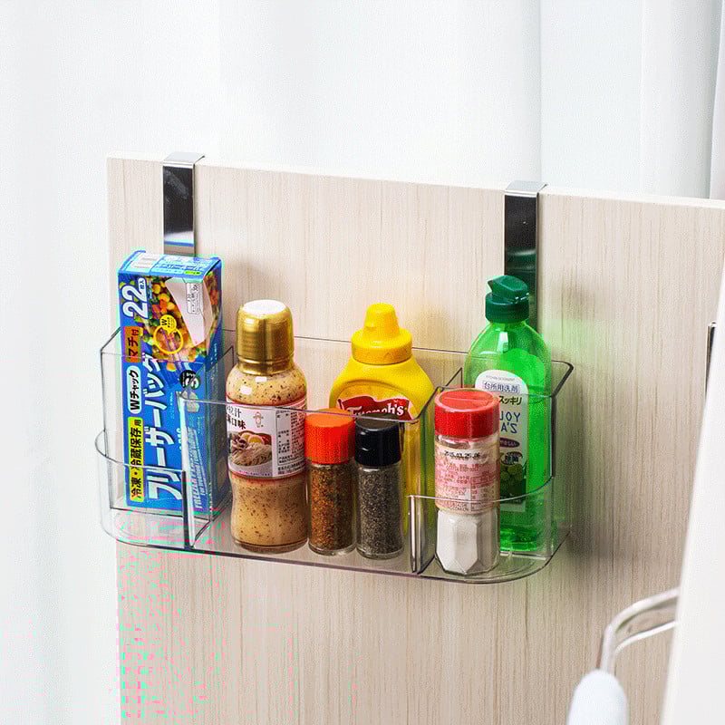 Cabinet Door Organizer Rack for Kitchen  — Over Cabinet Door Spice Rack Storage —  Pantry Door Organizer No Installation  Required