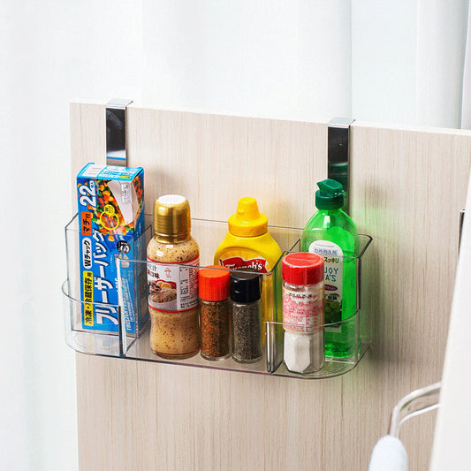 Cabinet Door Organizer Rack for Kitchen  — Over Cabinet Door Spice Rack Storage —  Pantry Door Organizer No Installation  Required