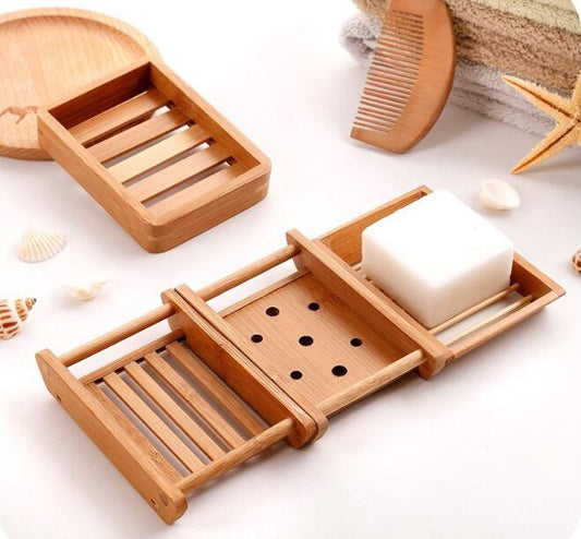 Handmade Bamboo Soap Dish — Natural Wood Soap Holder for Bathroom