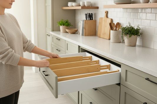 Adjustable Bamboo Drawer Dividers Set of 4