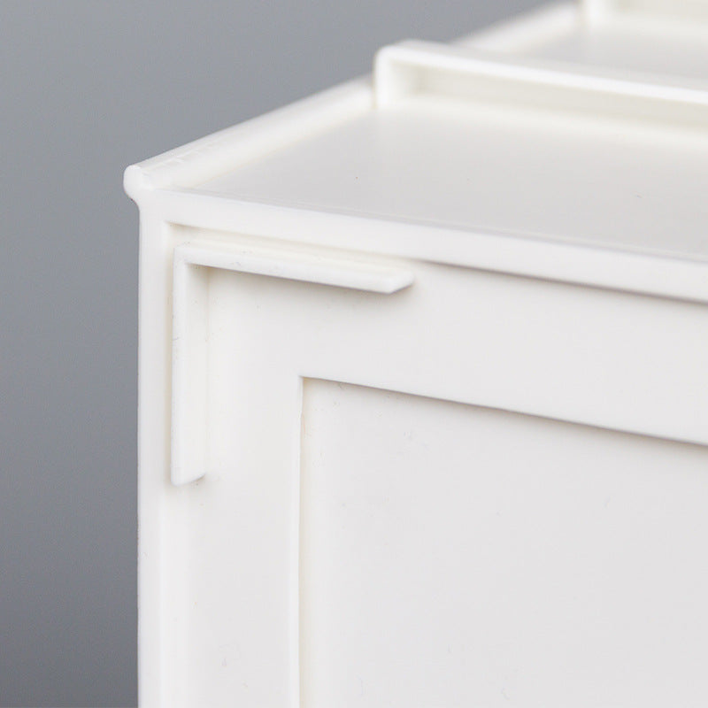 Large Makeup Organizer with Storage Box  and Drawer — Vanity Cosmetic Storage for  Dresser Bathroom Counter — White Green Pink