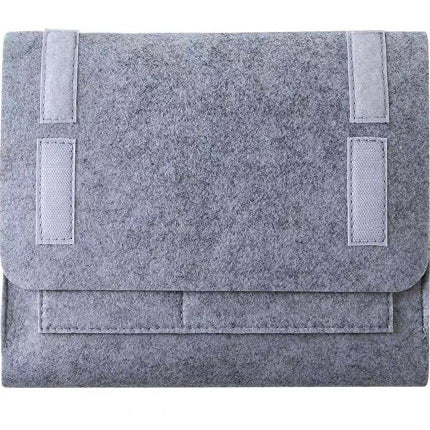 Bedside Hanging Bag Organizer — Phone  Remote Book Storage Caddy for Bed Frame  — Felt Bedside Pocket Organizer Beige Grey